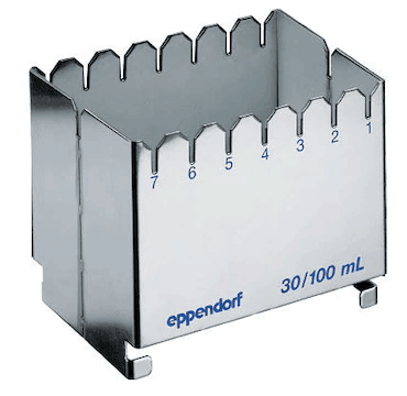 德國艾本德（Eppendorf）ReservoirRack,用于存放10mL、30mL和100mL試劑槽。最多可以放置7個試劑槽模塊或試劑槽
